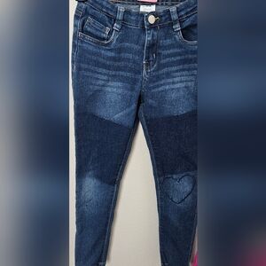 4/$30 Girls Blue Jeans with Heart Patch.